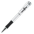 Silver Light Up Pen/ Laser Pointer with Rubber Grip